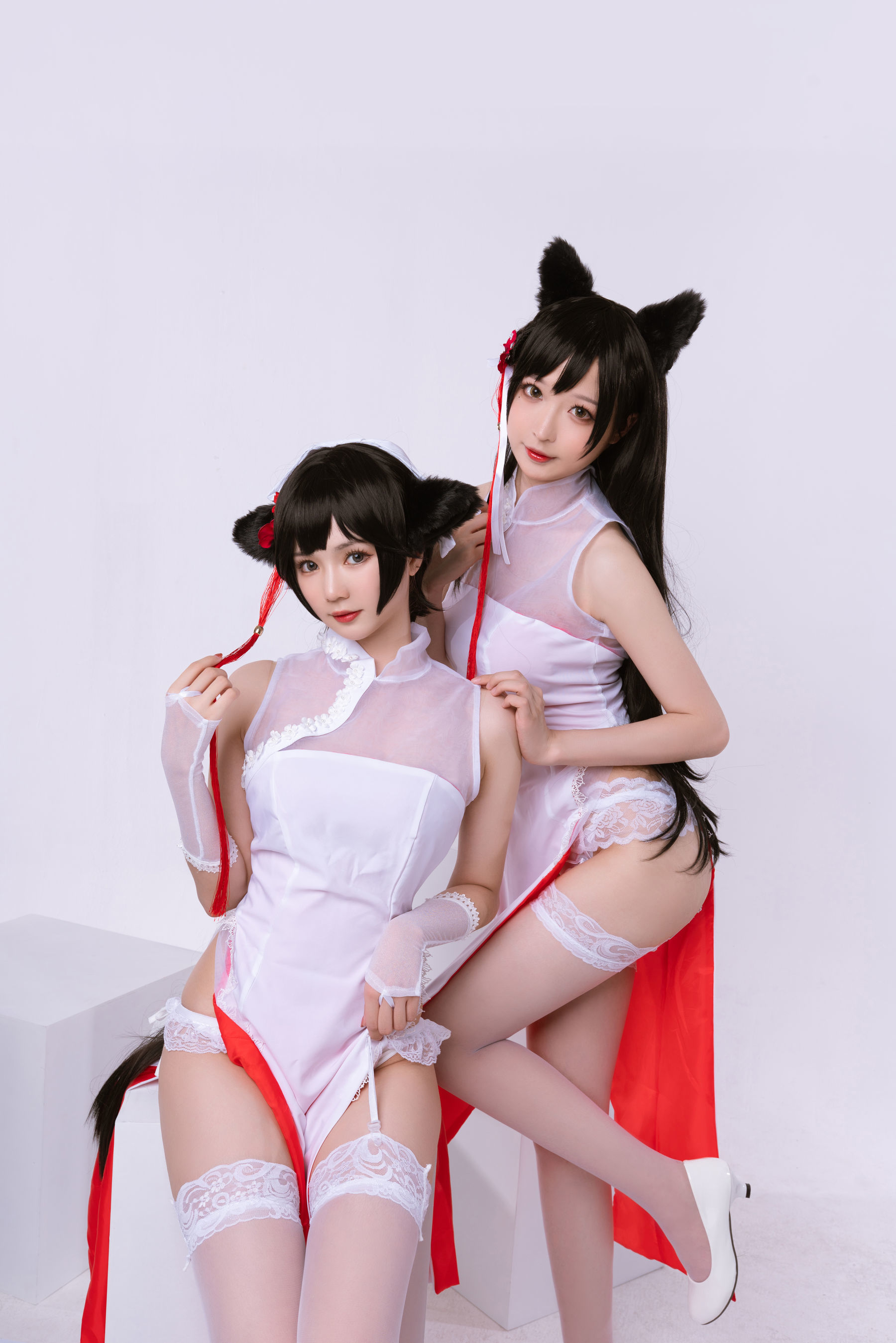 [萝莉COS] 南宫 – 高雄爱宕旗袍 南宫牙妹双人 [25P] 插图1