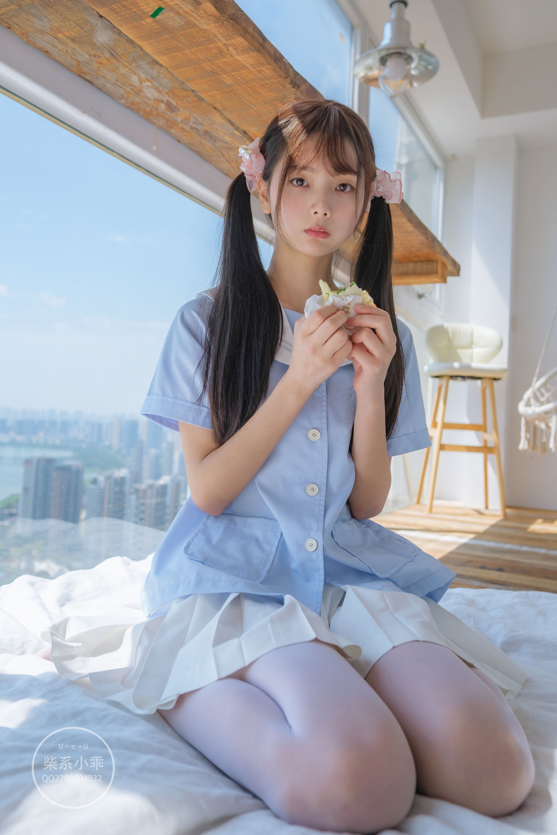 柴系小乖(稚乖画册) – 晴空 白丝双马尾 [79P] 插图1