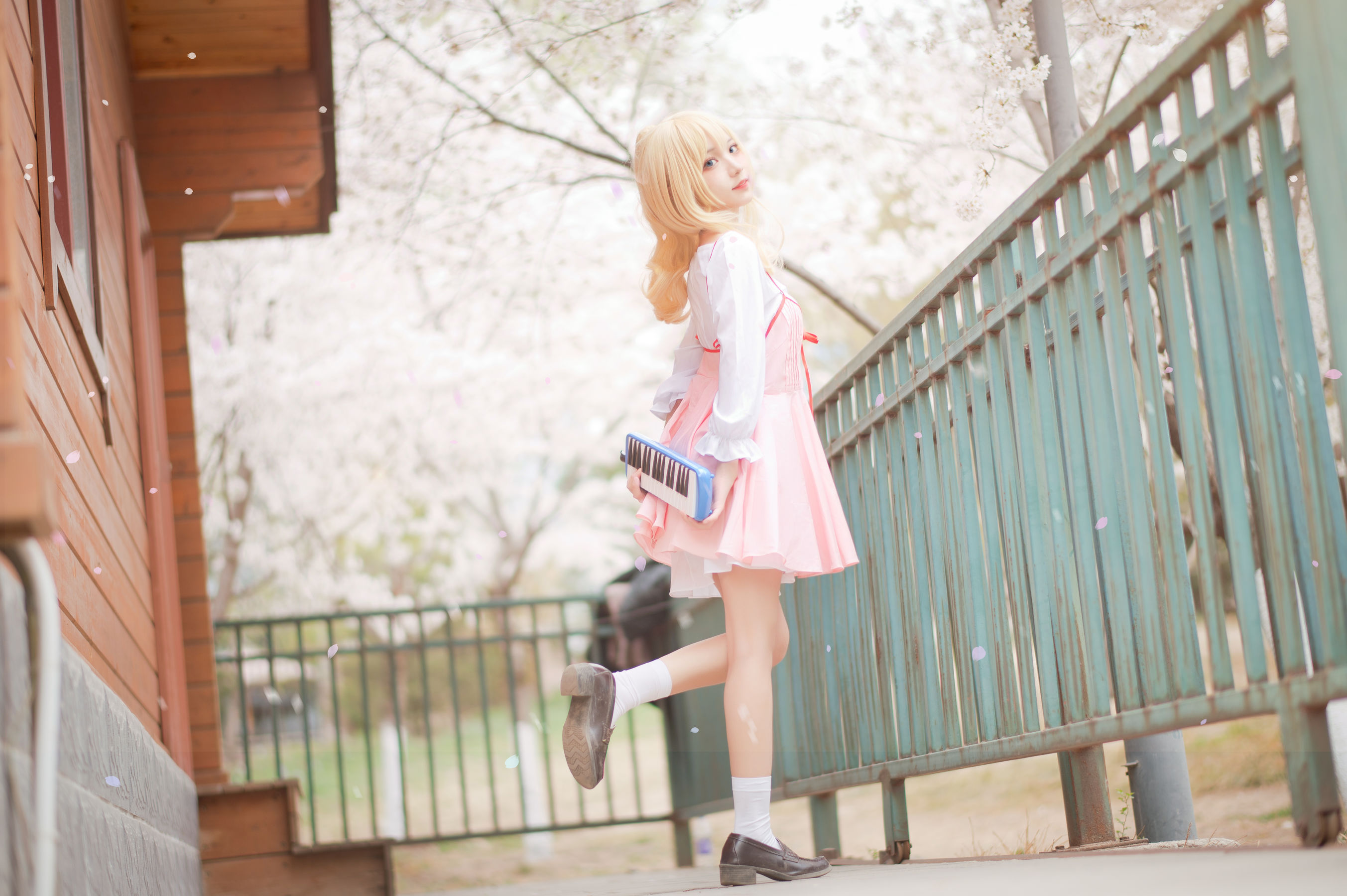 花柒Hana – 宫园熏粉裙 [9P] 插图1
