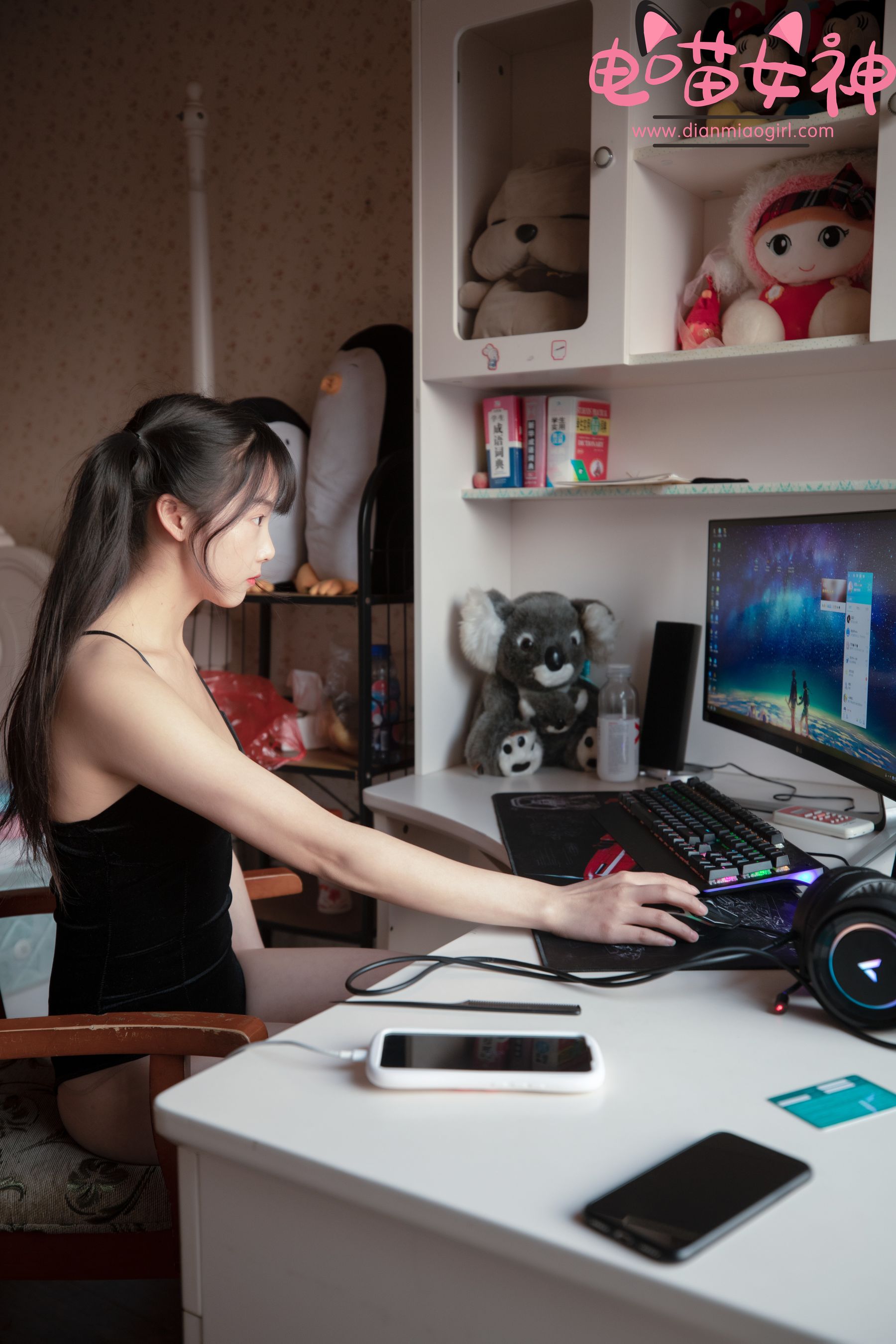 电喵女神 – 灵唯 黑纱王者 [52P] 插图1