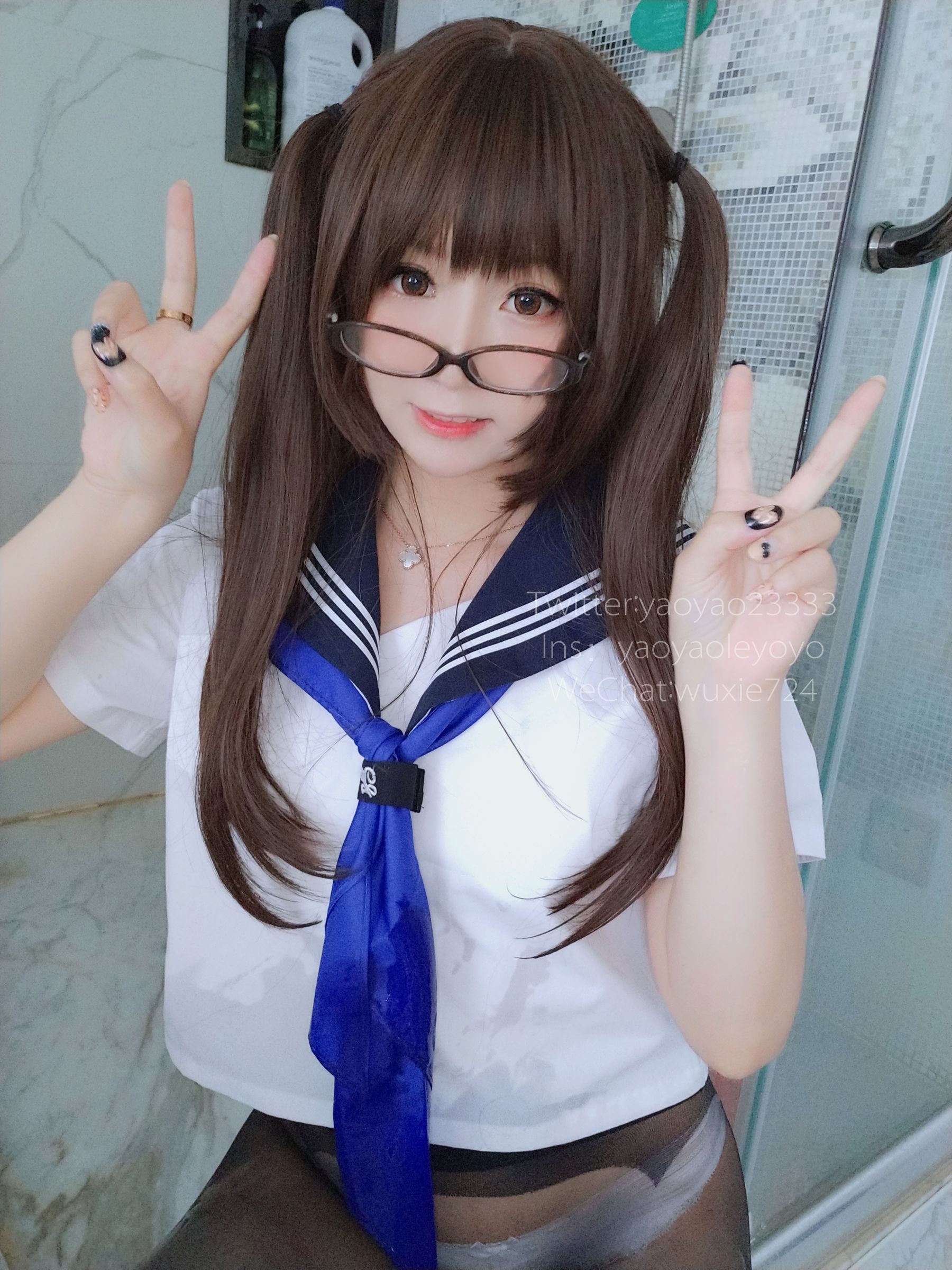 [萝莉COS] 摇摇乐yoyo – 蓝色jk [37P] 插图1
