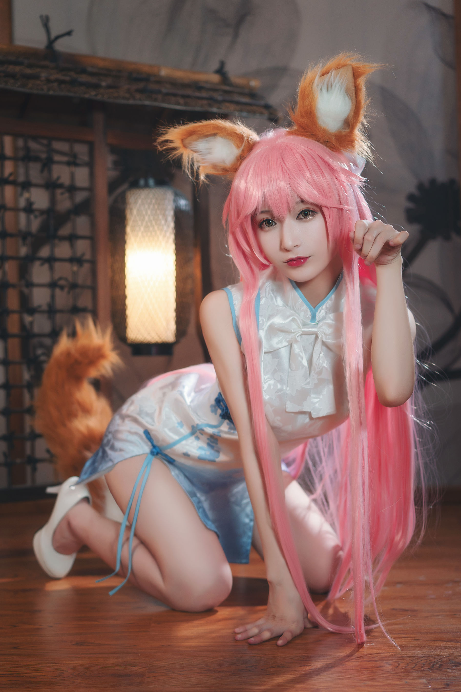 [Cosplay写真] 动漫博主铁板烧鬼舞w – 玉藻前 旗袍 [20P] 插图1