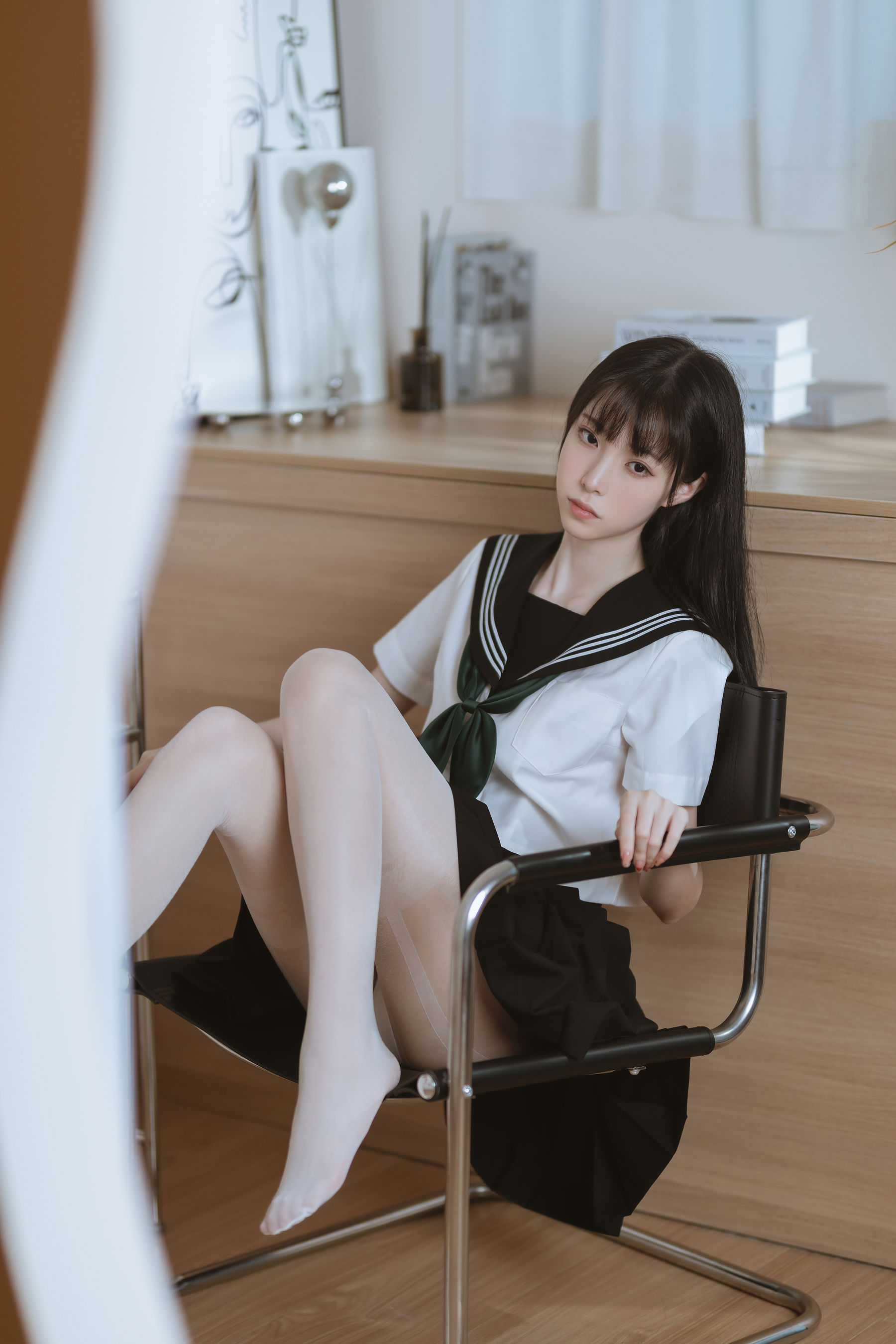 许岚(叁月life) – 白丝水手服 [39P] 插图1