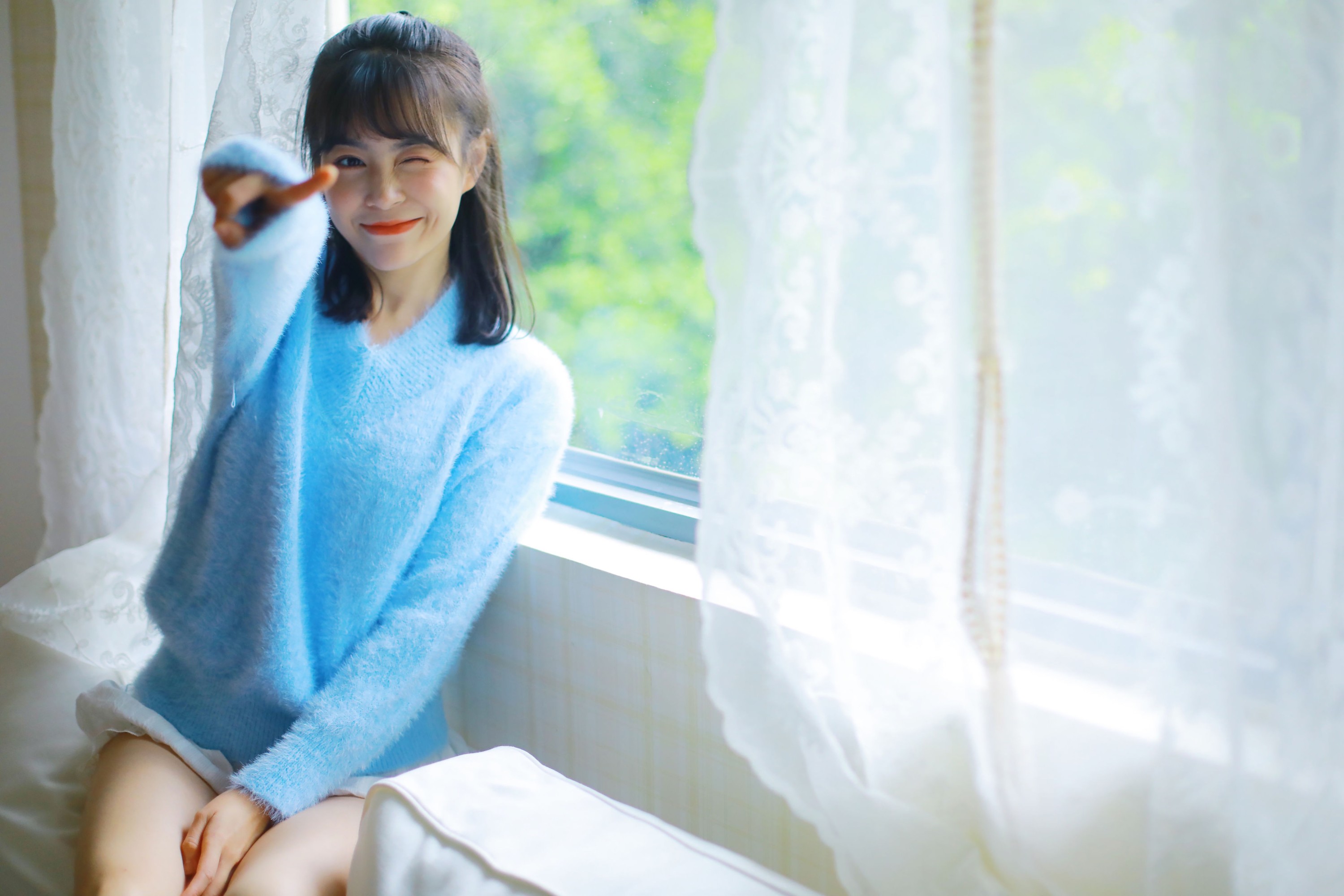 裸心心 – 《蓝色毛衣》[34P] 插图3